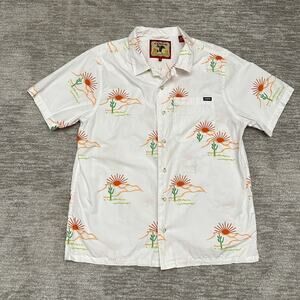 Cinch Shirt Mens Large White Western Desert Cactus Print Cowboy Colorful